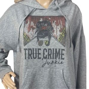 True Crime Junkie Grey Hooded Sweatshirt